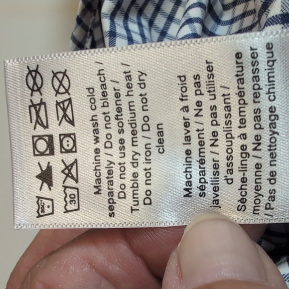 UNTUCKit De Bortoli Navy/White Check Button Down Performance Shirt Large EUC - Picture 8 of 8